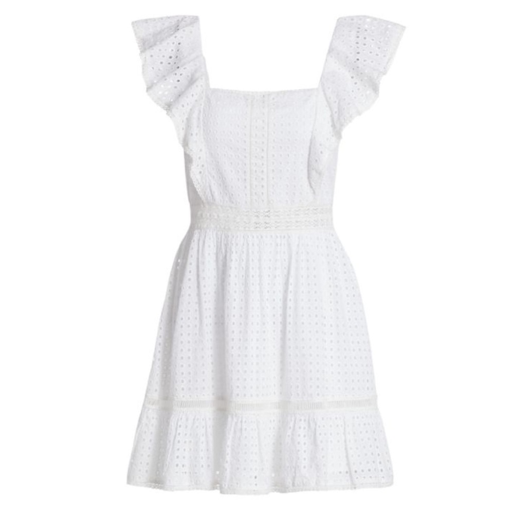 Alice + Olivia Remada Ruffled Broderie Anglaise Cotton Mini‎ Dress White NWT - Picture 10 of 16